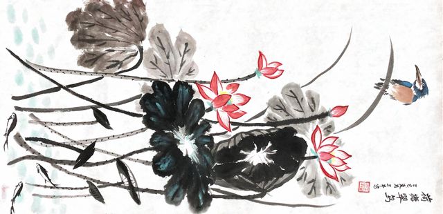 6.荷塘翠鸟——王大犇.jpg